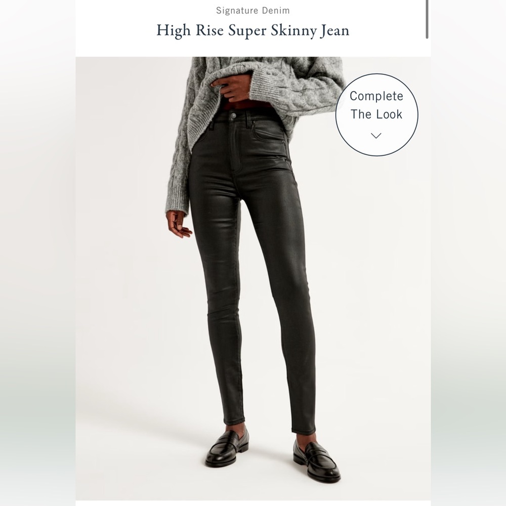 Metallicy black Abercrombie jeans